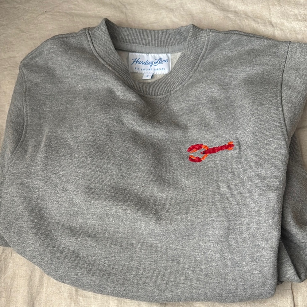 Gray Sweatshirt with Red lobster and Crew Neck Style